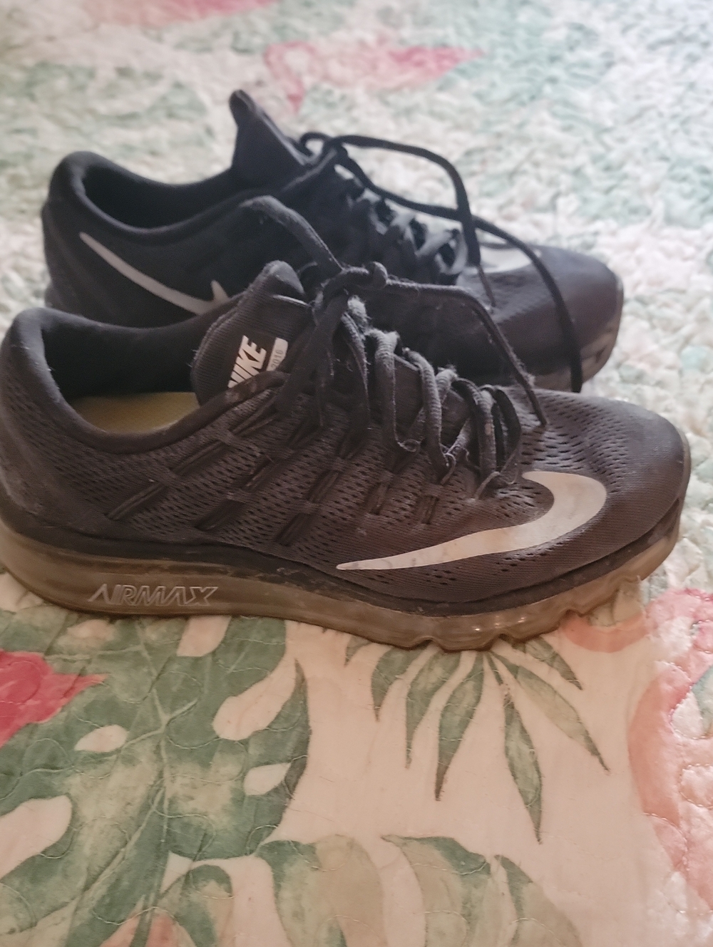 Nike Womens Black Air Max Mesh Athletic Shoes